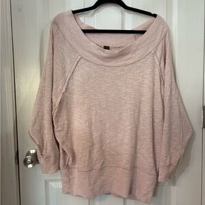 We The Free Pink Off-the-Shoulder Sweater
